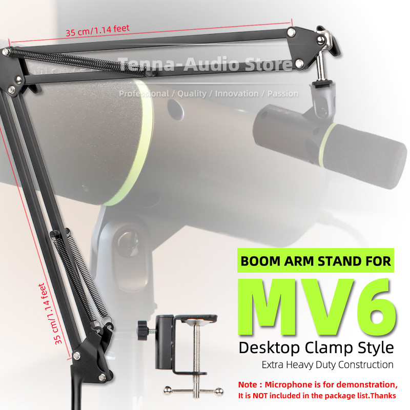 Microphone Boom Arm Desk - Holder Mic Stand Part Compatible With