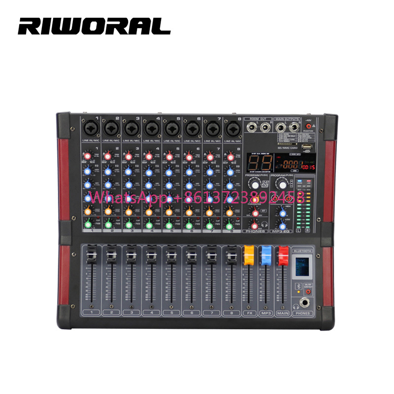 Audio Interface Usb 8 Channel - BT-800D Professional Digital Echo Mixer Power