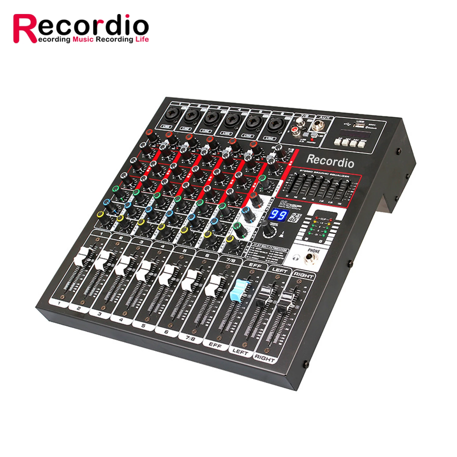 Audio Interface Usb 8 Channel - GAX-GB8 Portable 8-Channel Audio Mixer with
