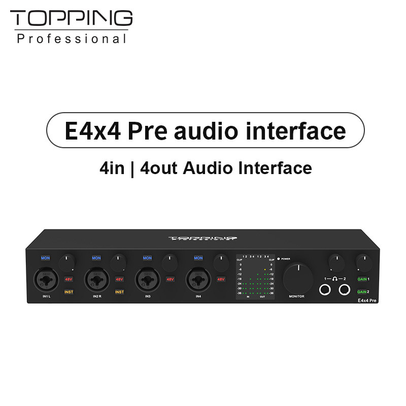 Audio Interface Usb 8 Channel - TOPPING E4x4 Pre Professional Audio Interface