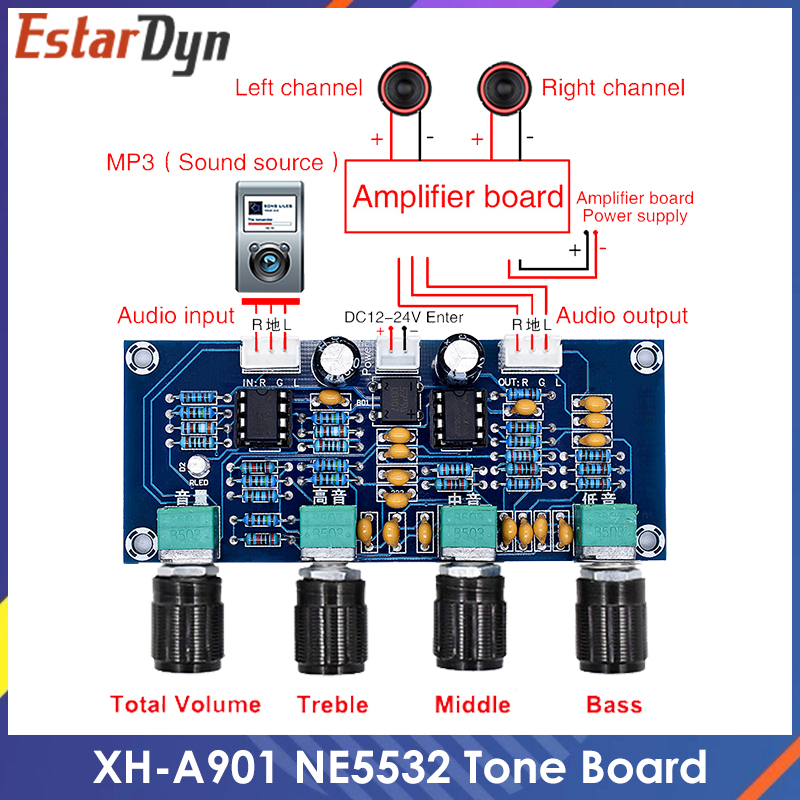 Mic Preamp 1073 Clone - XH-A901 NE5532 Tone Board preamp Pre-amp