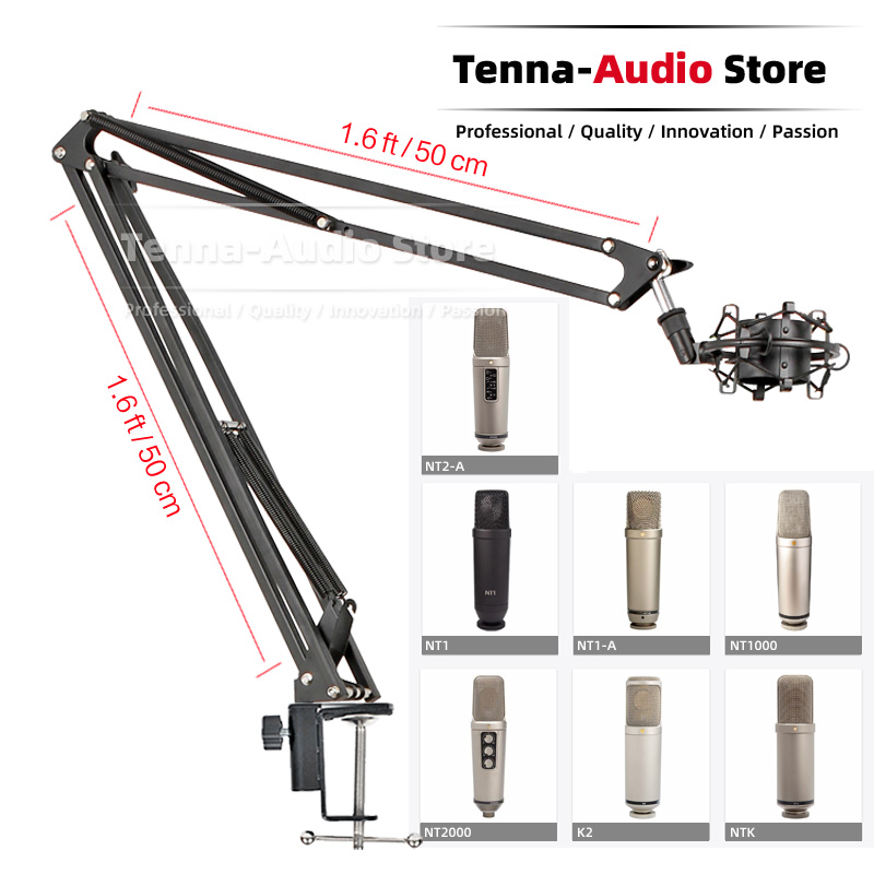 Microphone Boom Arm Desk - Tabletop Suspension Scissor Boom Arm Microphone