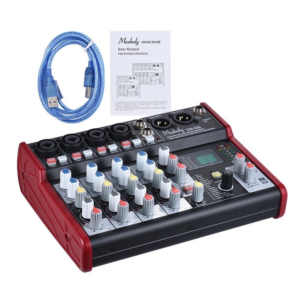 SM-68 Portable 6-Channel Sound - Audio Mixer 16 Channel Usb review and price