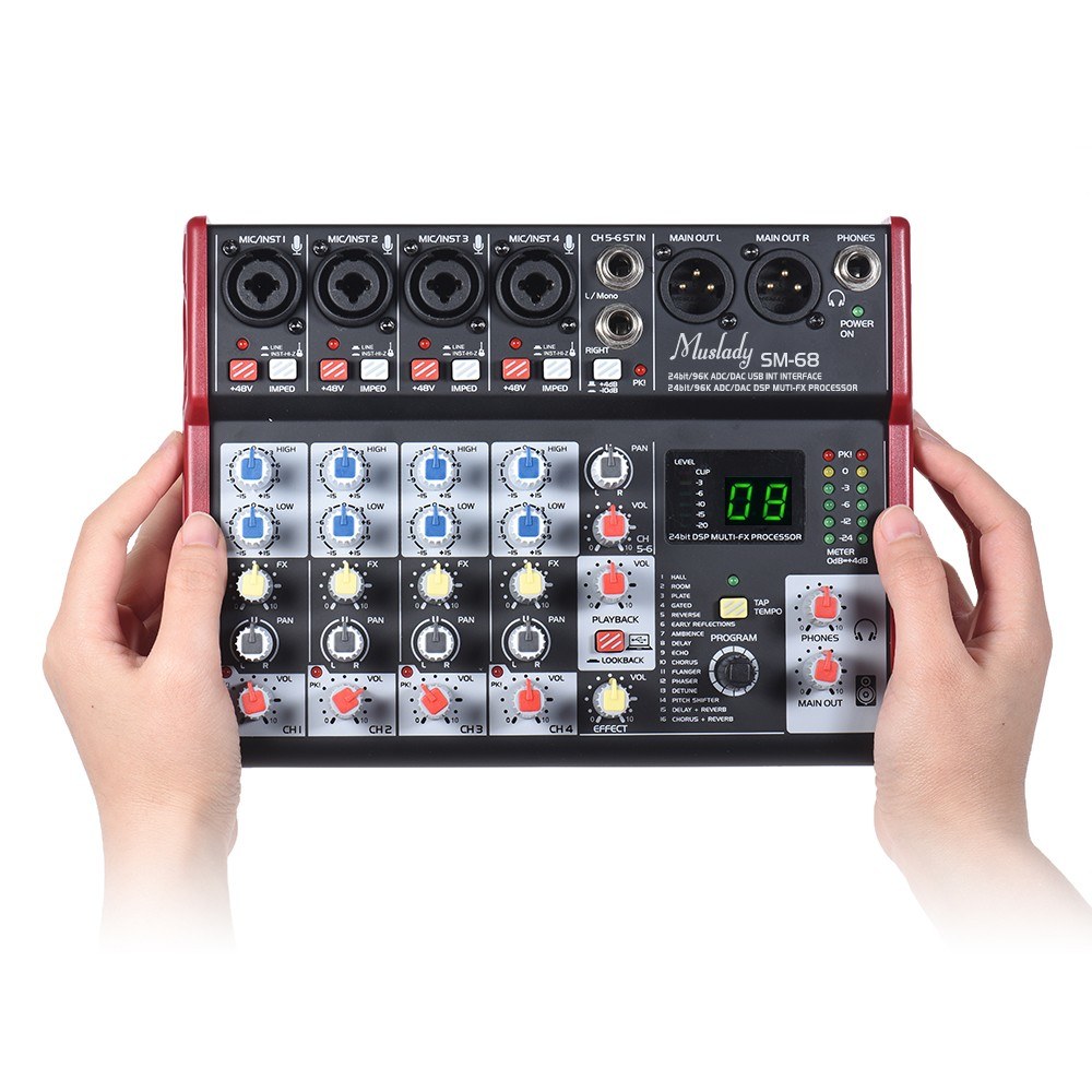 SM-68 Portable 6-Channel Sound - Audio Mixer 16 Channel Usb review and price