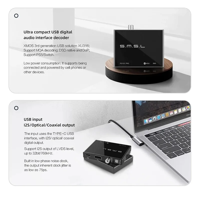 SMSL PO100 PRO Audio Decoder U - Audio Interface Usb 8 Channel review and price