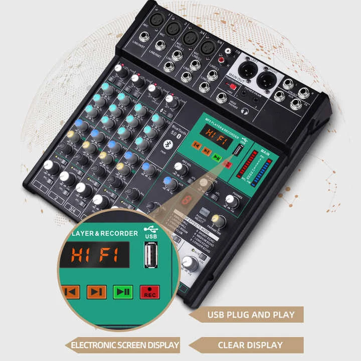 Professional 8-Channel DJ Audi - Audio Mixer 16 Channel Usb review and price