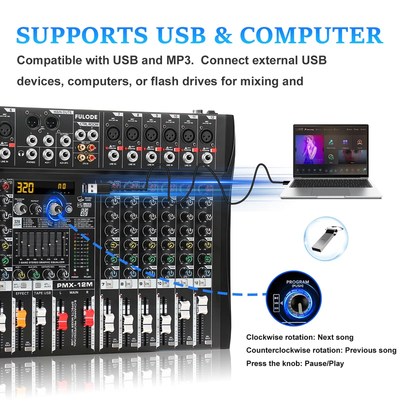 Fuluode 6/8/12/16 Channel Mixi - Audio Mixer 16 Channel Usb review and price