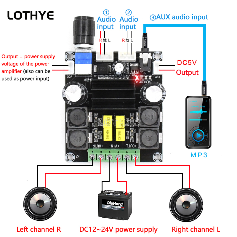TPA3116 D2 50W x 2 High Power  - Mic Preamp 1073 Clone review and price