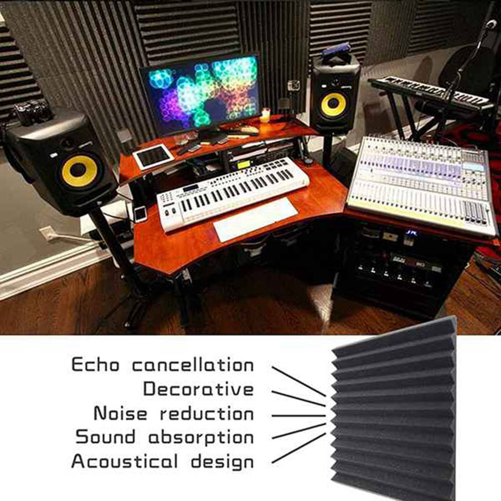 48 Pcs Acoustic Foam Board,Stu - Acoustic Foam Panels Soundproof review and price