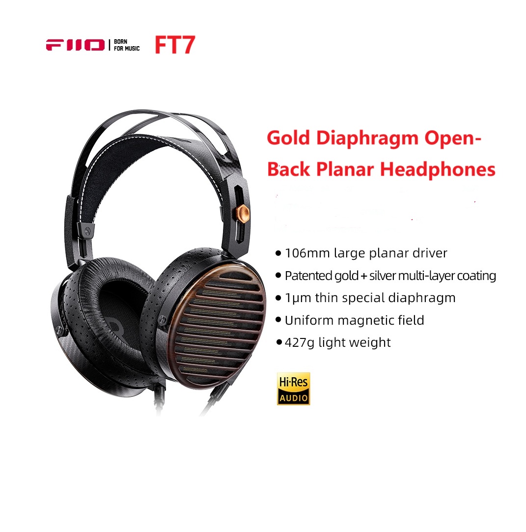 FiiO FT7 Gold Diaphragm Open-B - Studio Headphones Monitoring Open Back review and price
